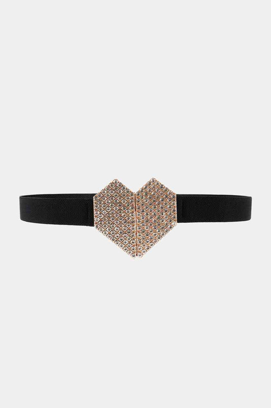 Rhinestone Buckle Elastic Belt - Munsieur