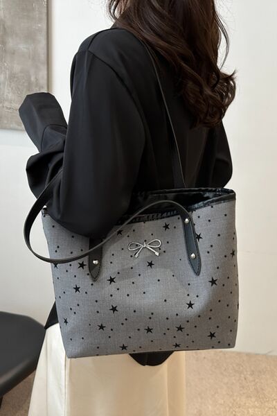 Bow Trim Polyester Tote Bag - Munsieur