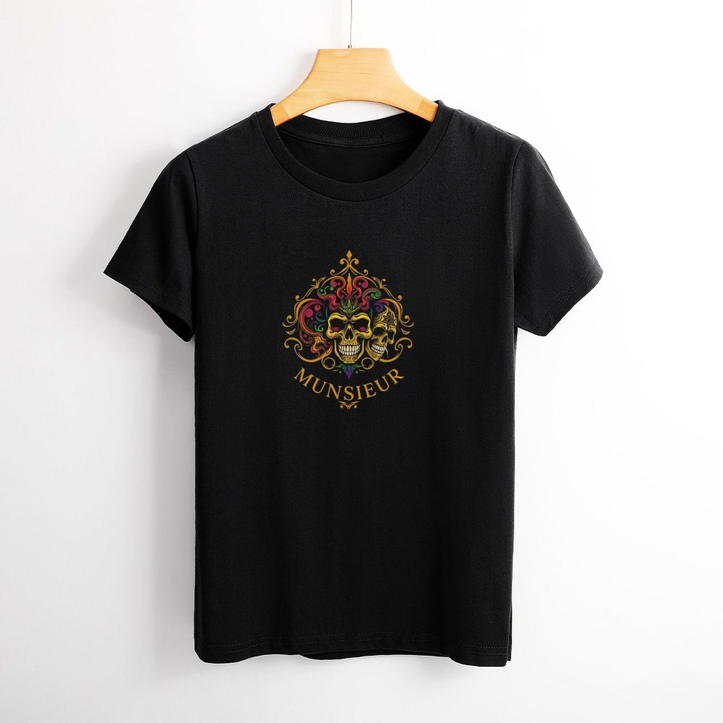 Munsieur Women's T-shirt "Mardi Gras" Designer Streetwear for Her Embroidered