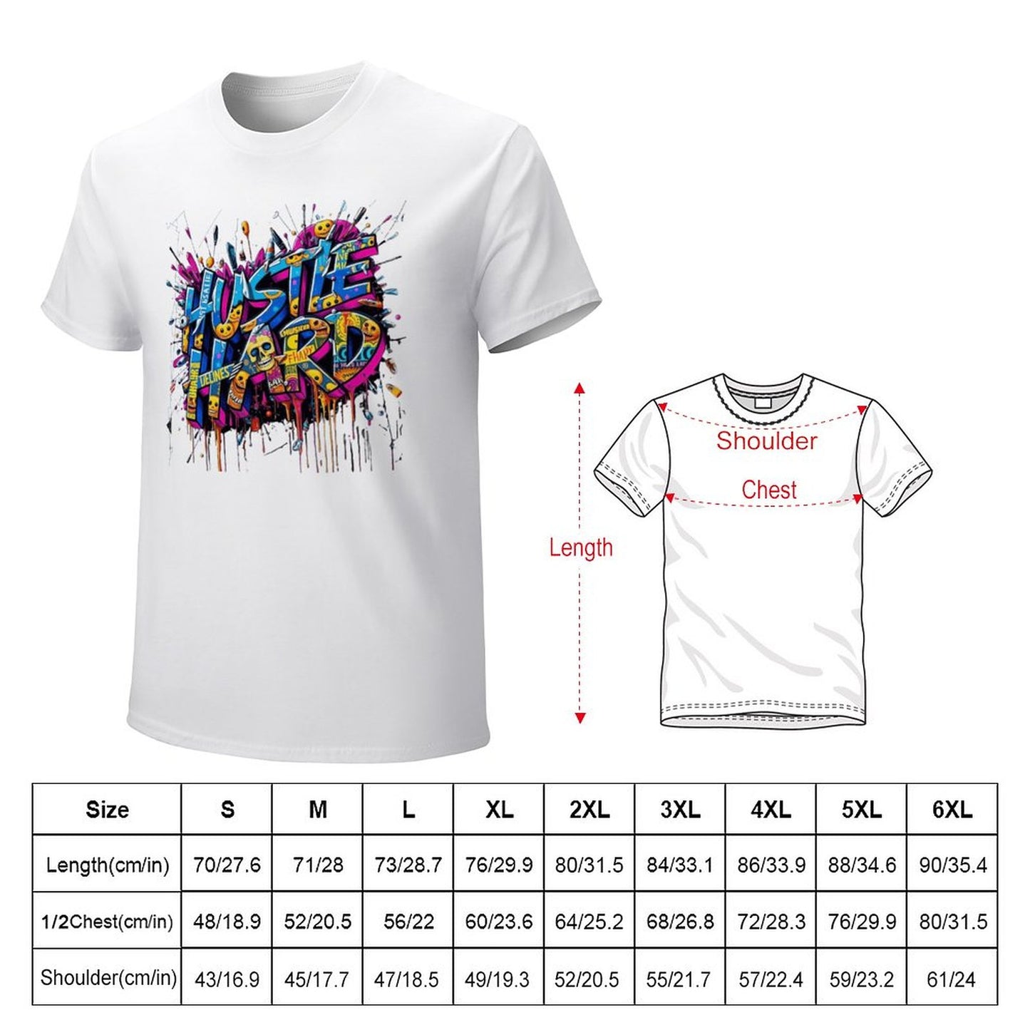 Men's Tee "Hustle Hard" Streetwear Design
