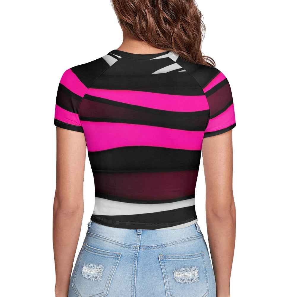 Tight cropped navel-baring T-shirt