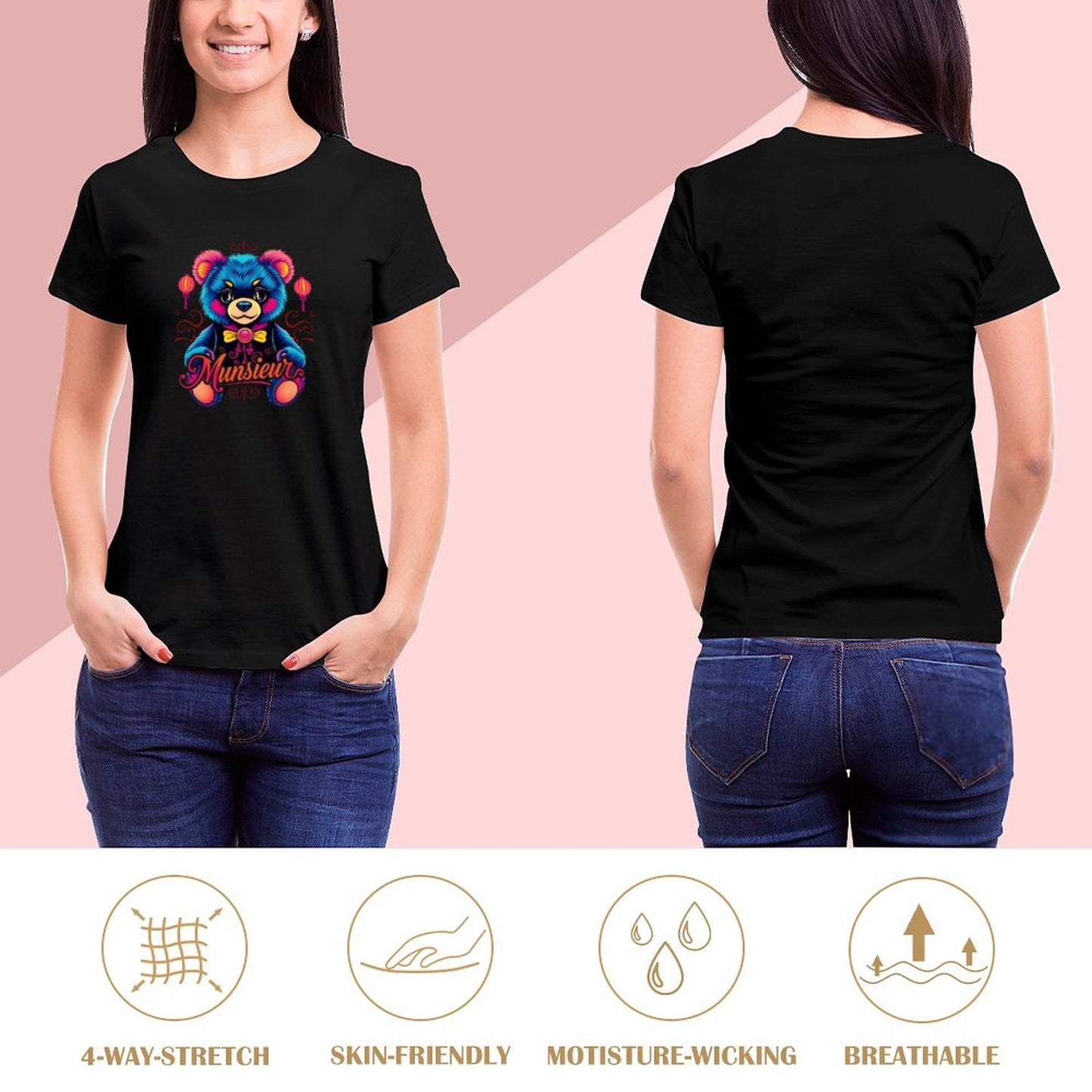 Munsieur Brand T-shirt Chinese Bear Streetwear Design