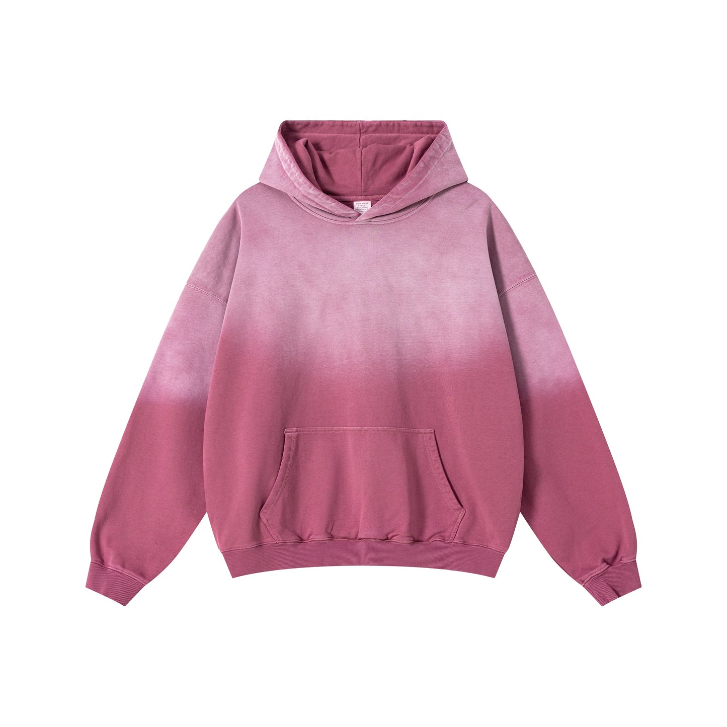 480GSM Unisex Monkey Wash Heavyweight French Terry Hoodie Vintage Faded Red