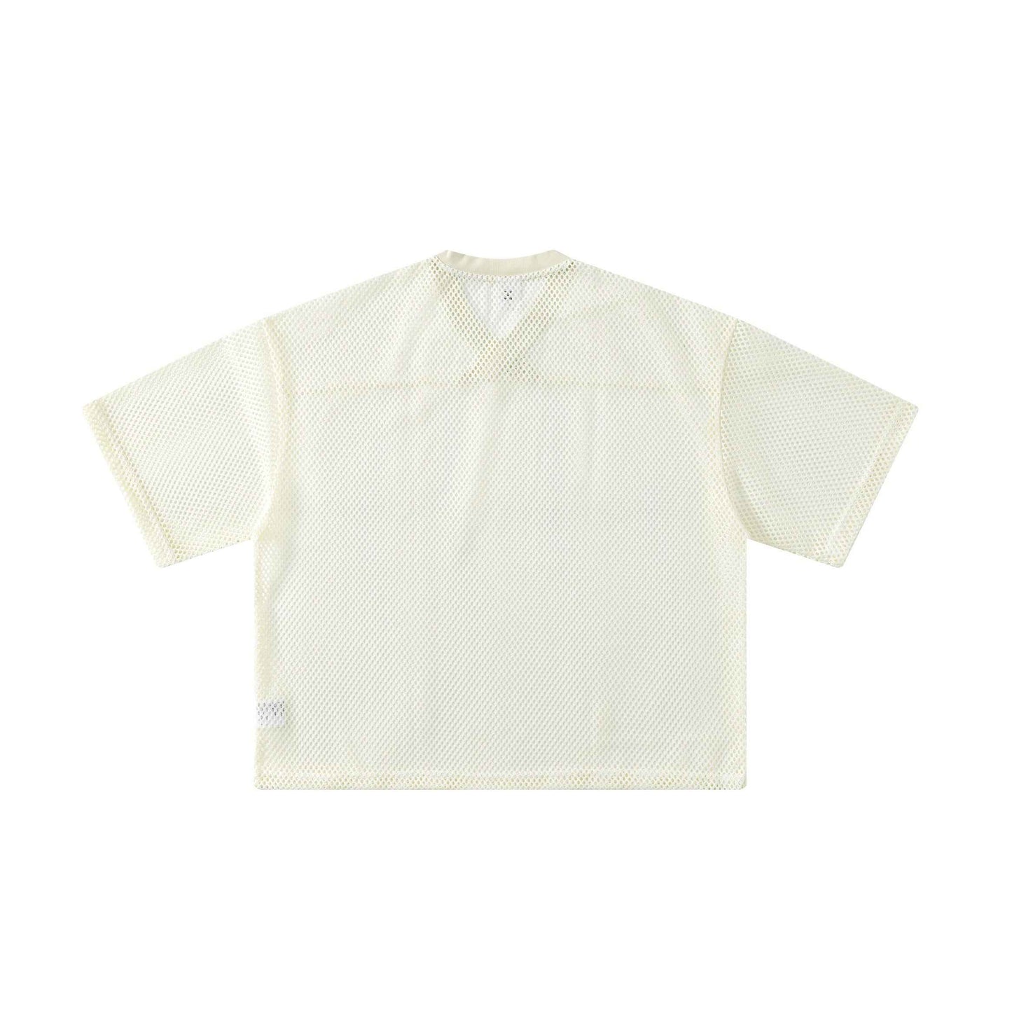 240GSM Men’s Boxy-Fit Mesh Layering V-Neck Tee