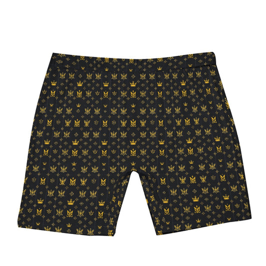 Munsieur luxury men's boxer briefs in black with gold royal pattern design