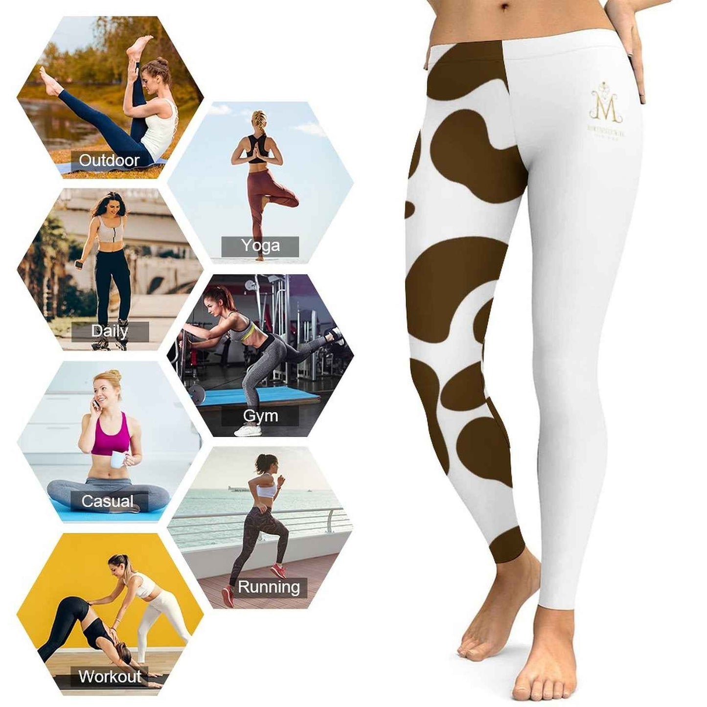 Munsieur Luxury Streetwear Leggings Cow Print - Munsieur