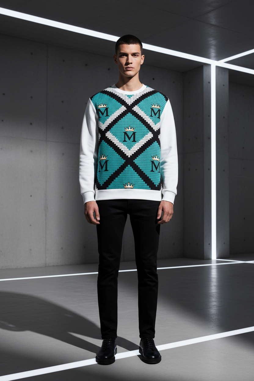 MUNSIEUR All-Over Print Men's Hoodie Cotton Casual