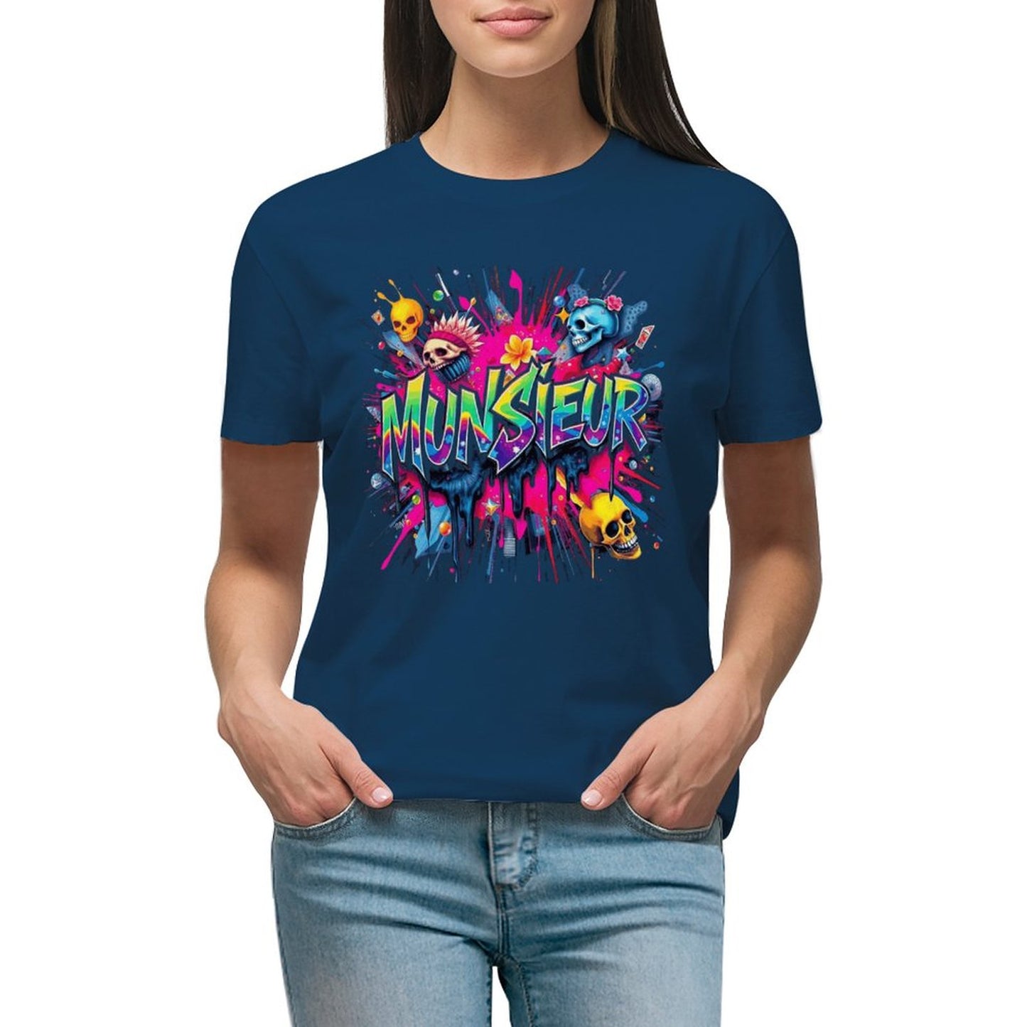 Women's Munsieur Brand T-shirt Streetwear Fashion