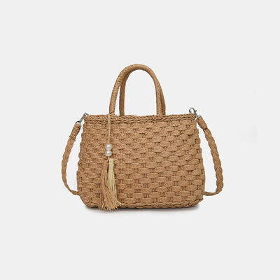 Braided Strap Paper Weave Shoulder Bag - Munsieur