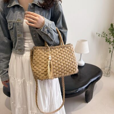 Braided Strap Paper Weave Shoulder Bag - Munsieur