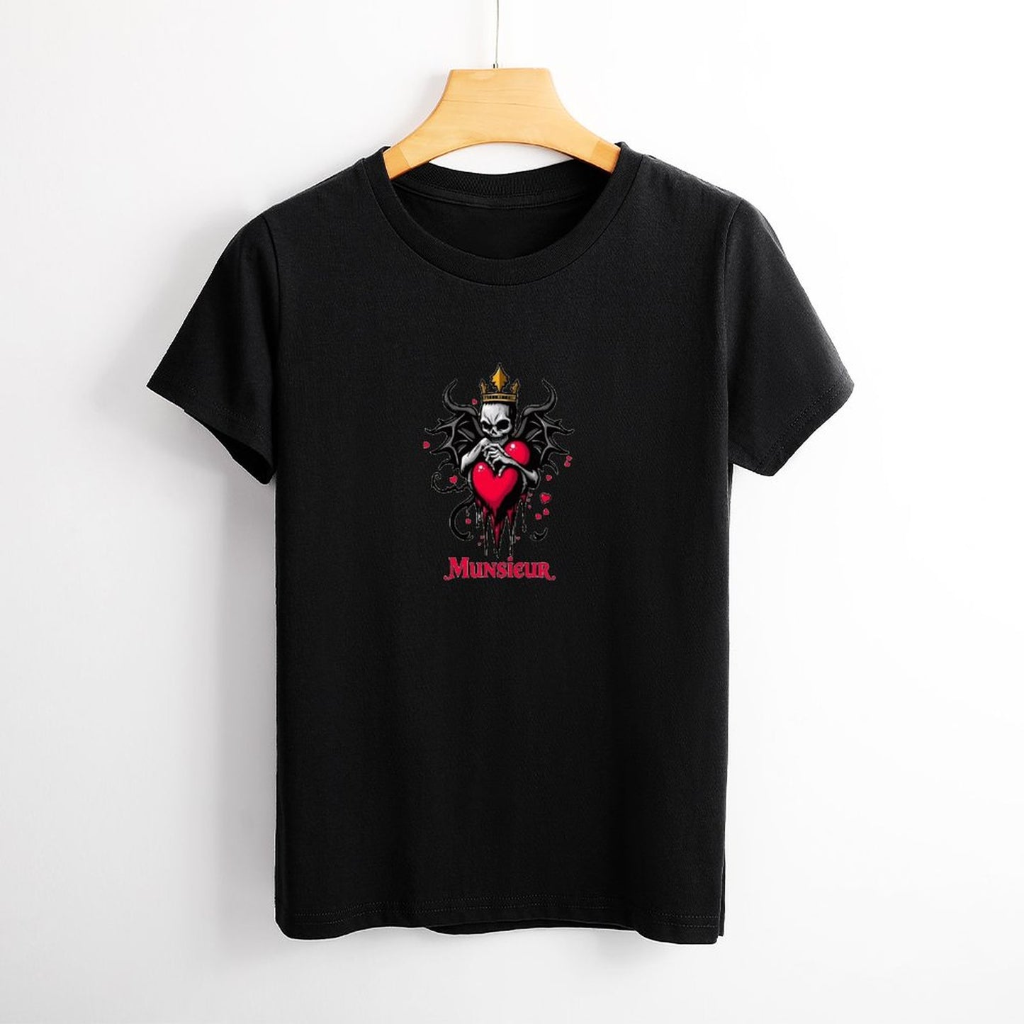 Munsieur Women's T-shirt "Queen" Bleeding Collection for Valentine's Day Embroidered