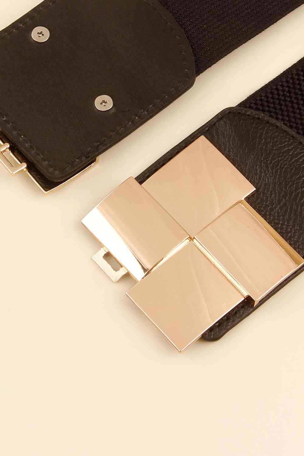 Geometric Buckle Elastic Wide Belt - Munsieur
