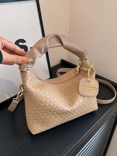 PU Leather Woven Crossbody Bag - Munsieur