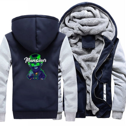 Munsieur St. Patrick's Day Collection Leprechaun Mafia Men’s Plush Full Zip Coat