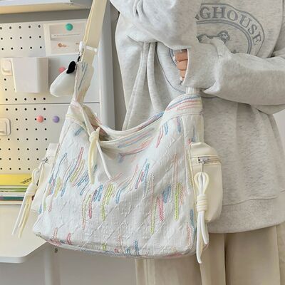 Contrast Texture Shoulder Bag - Munsieur