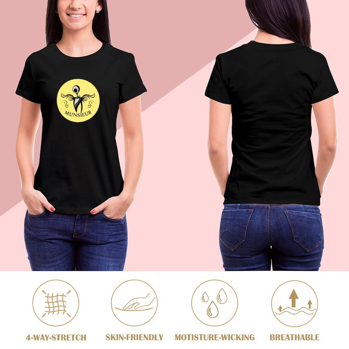 Women's Munsieur T-shirt Halloween Collection 'Grim" Designer Streetwear for Her