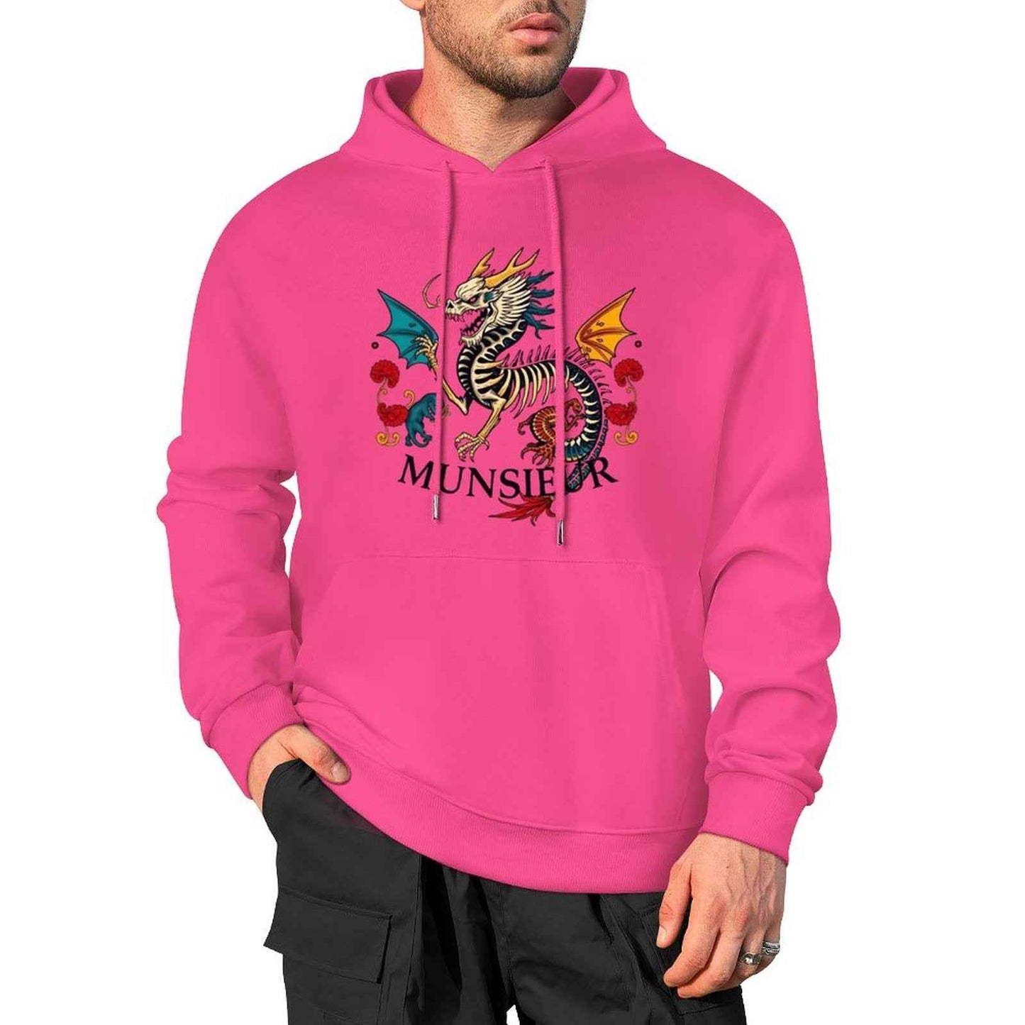 Munsieur Inferno Crest: Dragon Hoodie for Men - Munsieur