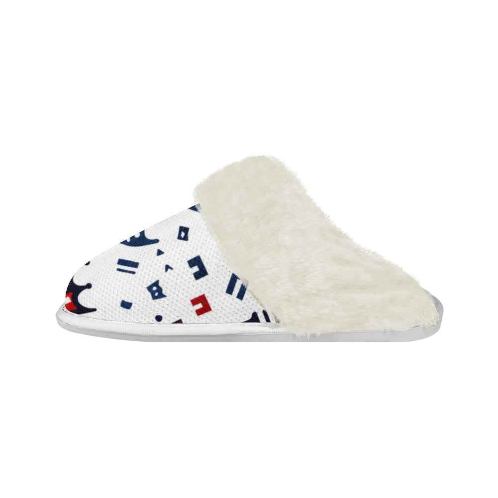 Cotton slippers with fur edges