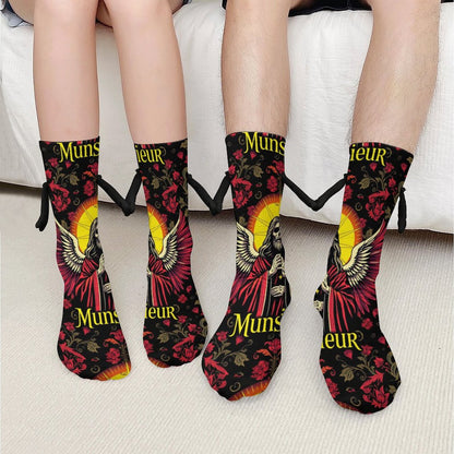 Munsieur Design Buddy Socks Magnetic Holding Hands Funny Socks accessories