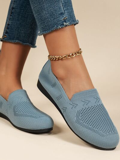 Mesh Round Toe Flat Slip-Ons - Munsieur