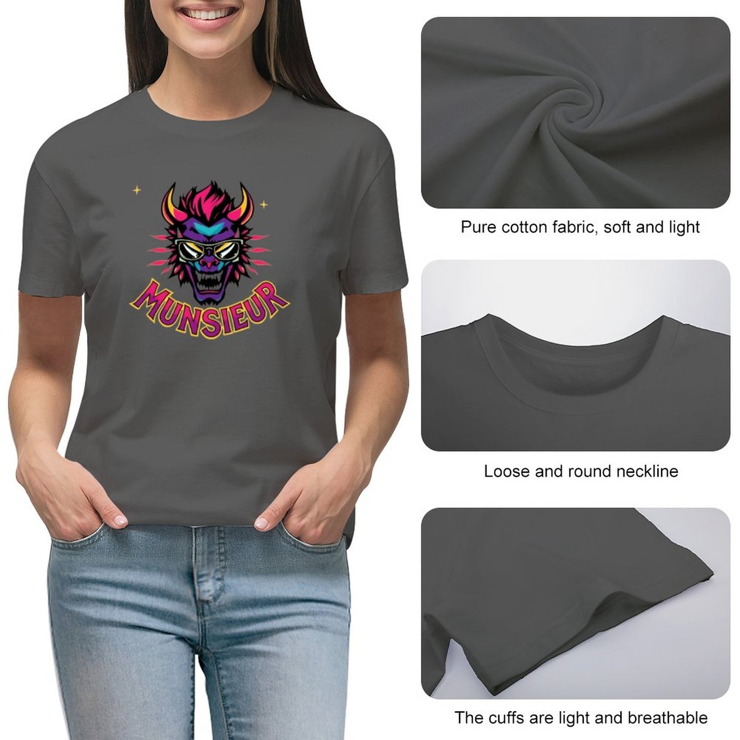 Munsieur Women's T-shirt "Meanie" Graphic T-shirt for Women - Munsieur