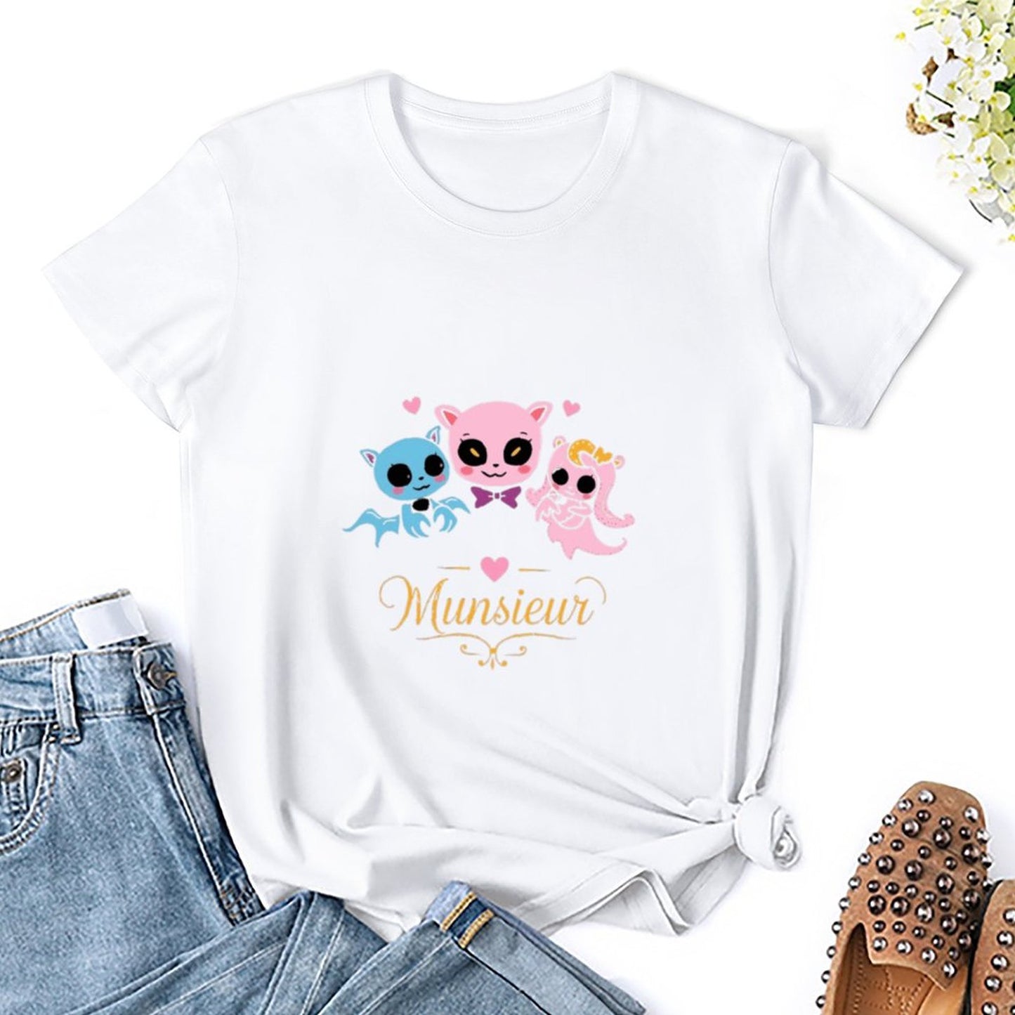 Women's Munsieur T-shirt Valentine's Day Collection "Vampire Friends" Designer Streetwear for Her