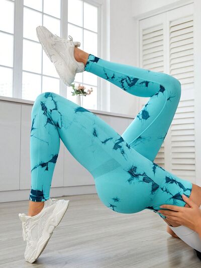 Printed High Waist Active Leggings - Munsieur