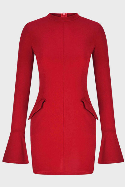 Mock Neck Long Sleeve Mini Dress - Munsieur