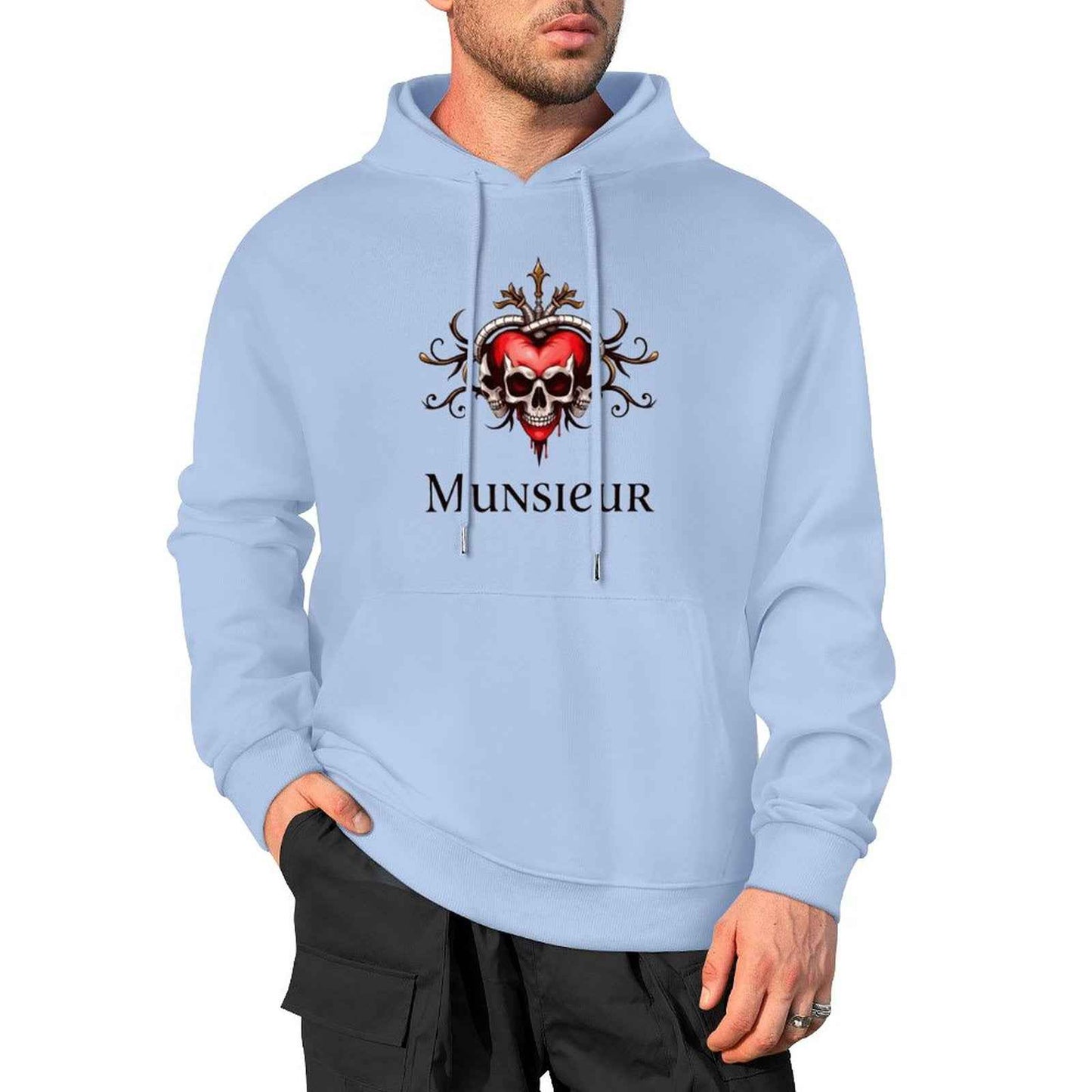 Munsieur Deadly Love: Skull Hoodie for Men - Munsieur