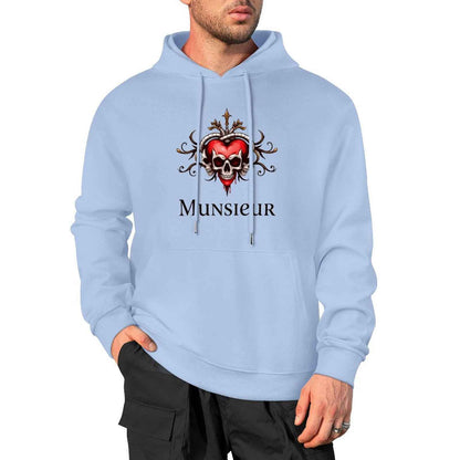 Munsieur Deadly Love: Skull Hoodie for Men - Munsieur