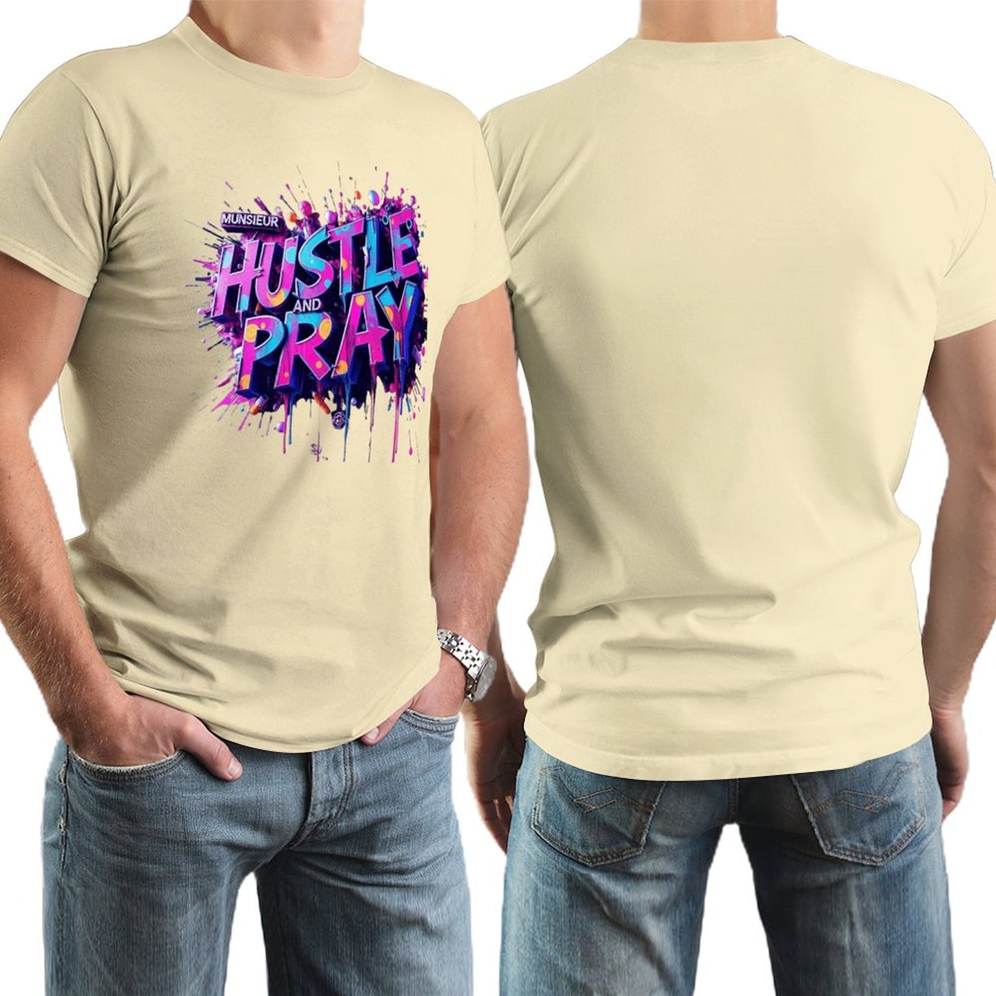 Munsieur Men's Tee "Hustle and Pray"