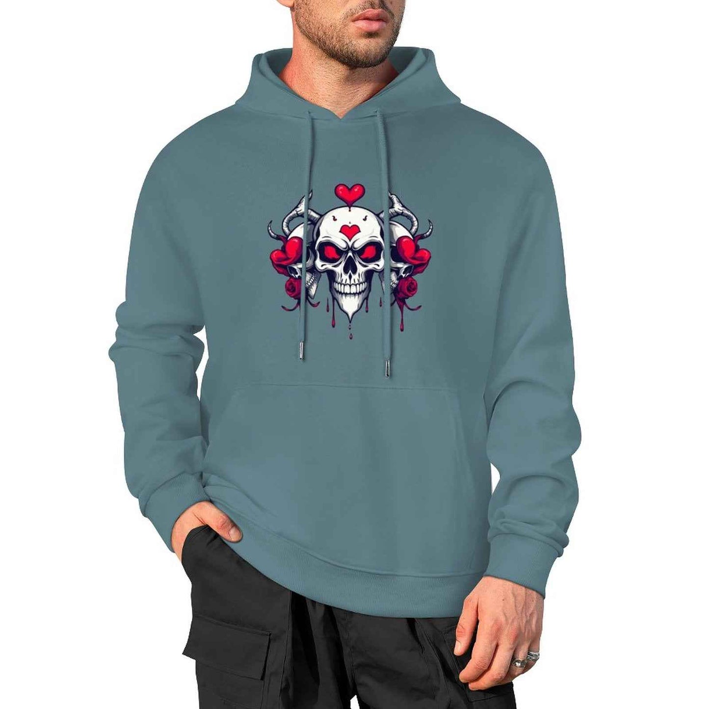 Munsieur Bleeding Royalty: Skull Hoodie for Men - Munsieur
