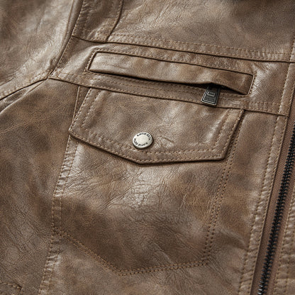 Men's Lapel Fashion Casual Men's Clothing Leather Coat Motorcycle Style - Munsieur