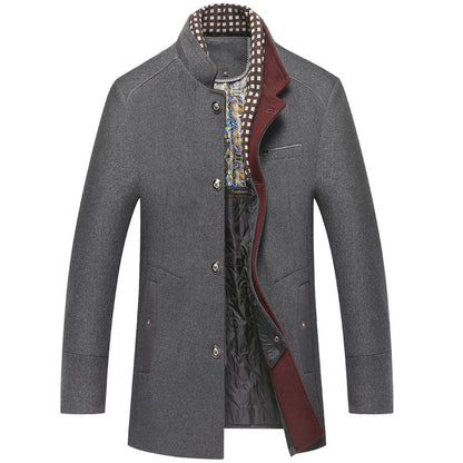 Men's Woolen Coat Thickened Collar Coat - Munsieur