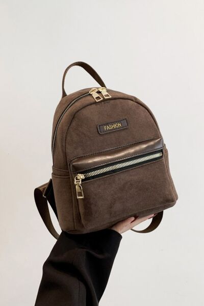 Chic Suede Adjustable Strap Backpack for Everyday Use - Munsieur