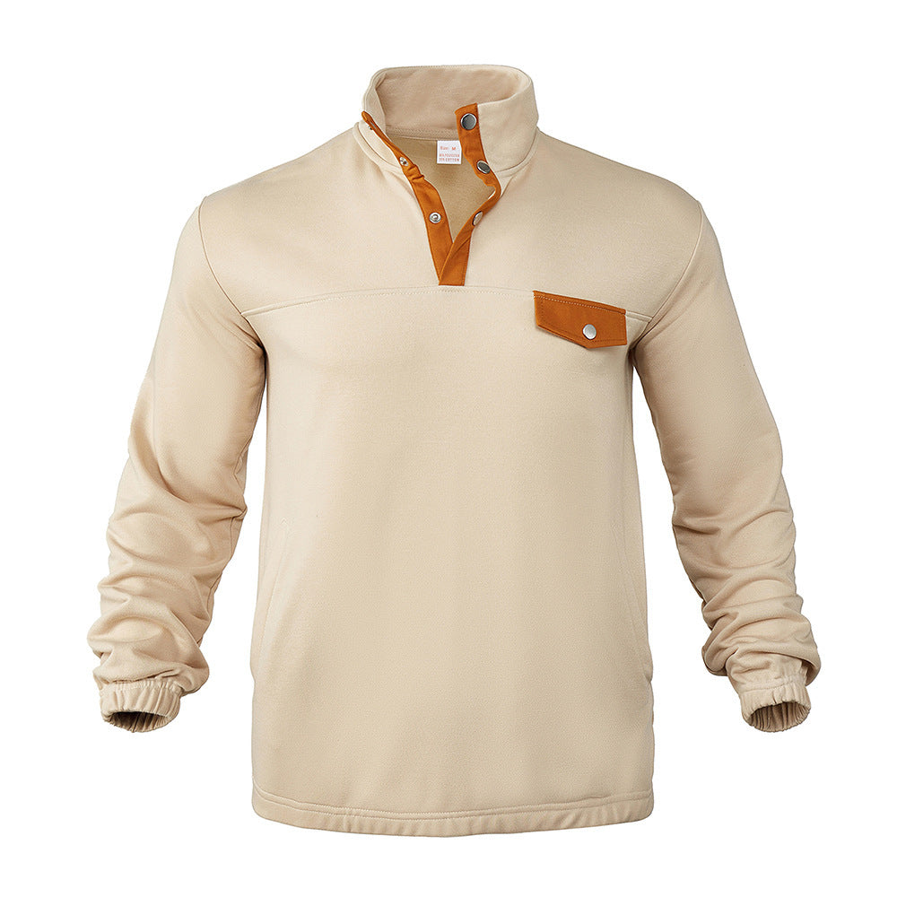 Men's Outdoor Contrast Color Casual Standard Collar Long Sleeve Hoodie - Munsieur