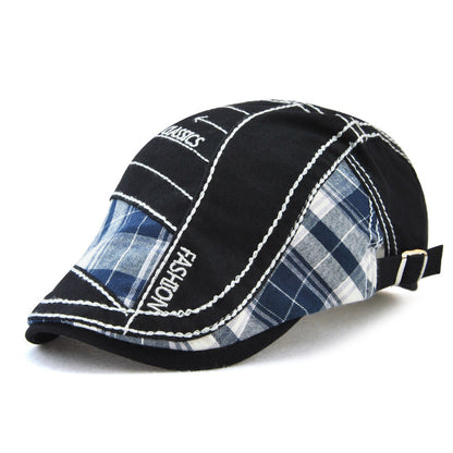 Duck Tongue Hat Plaid Patchwork Parallel Arrow