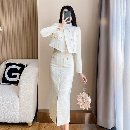 Women's Fashion Woolen Skirt Two-piece Set - Munsieur