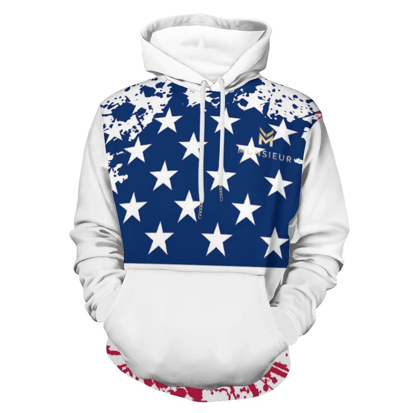 **Summer Sale** Munsieur Men's Graphic America's Pride Hoodie - Munsieur