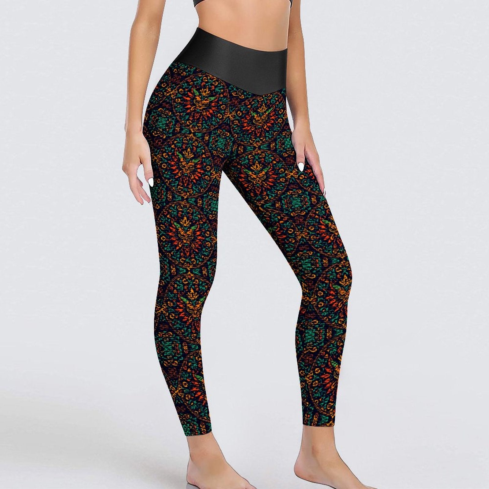 Custom Printed Honeycomb Textured Yoga Leggings for Women