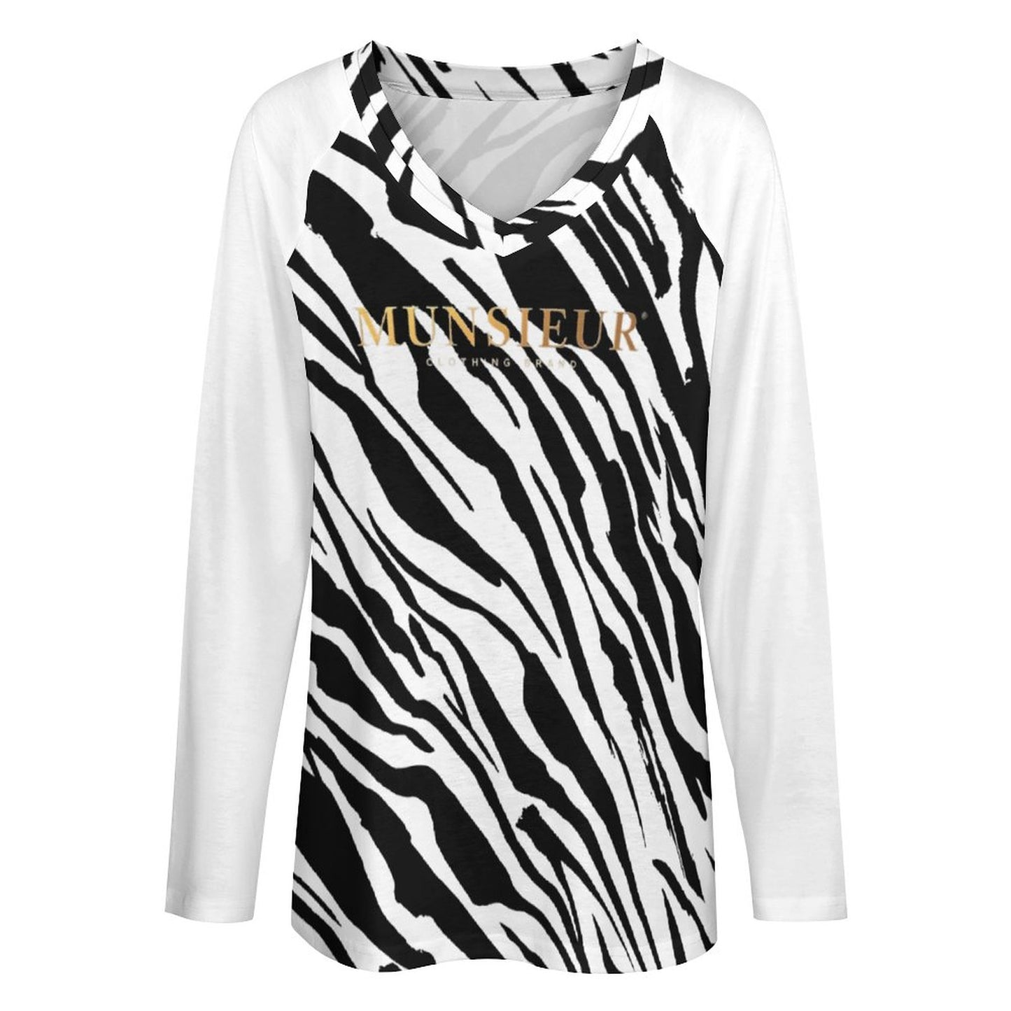 Munsieur Be Bold, Be Chic in Munsieur Premium V-neck Loose Long Sleeve T-shirt Women’s T-Shirts! - Munsieur