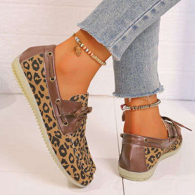 Lace Up Leopard Slip-Ons - Munsieur