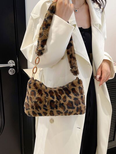Leopard Fluff Shoulder Bag - Munsieur