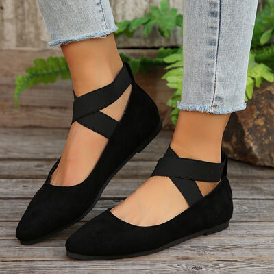 Crisscross Point Toe Flat Slip-Ons - Munsieur