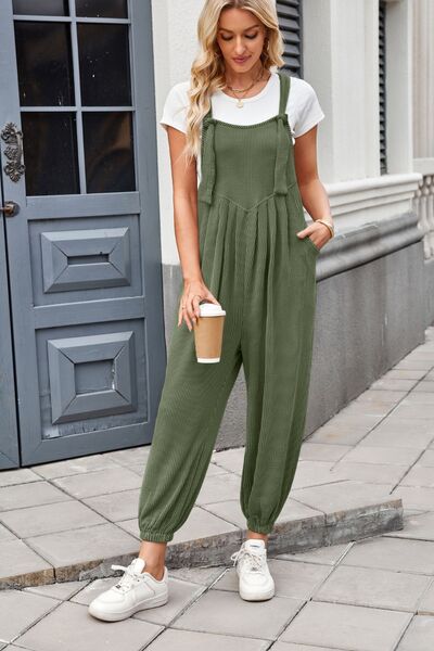 Lovelet Knotted Strap Overalls with Pockets - Munsieur