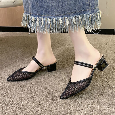 Point Toe Block Heels - Munsieur