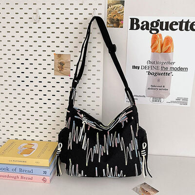 Contrast Texture Shoulder Bag - Munsieur