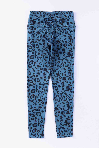 Leopard Print Wide Waistband Leggings - Munsieur