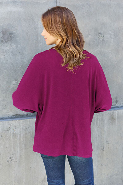 Double Take Full Size Round Neck Long Sleeve T-Shirt - Munsieur