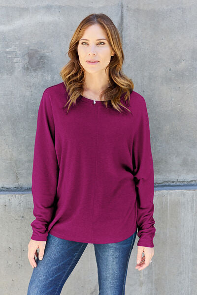 Double Take Full Size Round Neck Long Sleeve T-Shirt - Munsieur